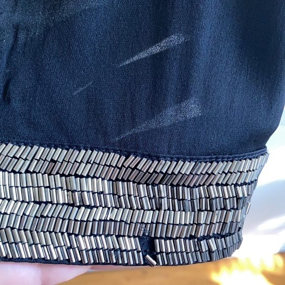 Alice + Olivia Black Retro Silk Bead Embroidered Cocktail Mini Dress Size Small - Picture 11 of 14